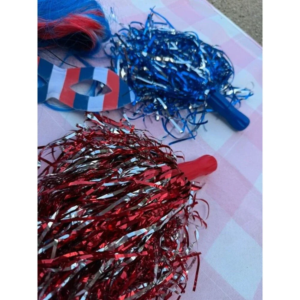 USA America costume wig and accessories lot